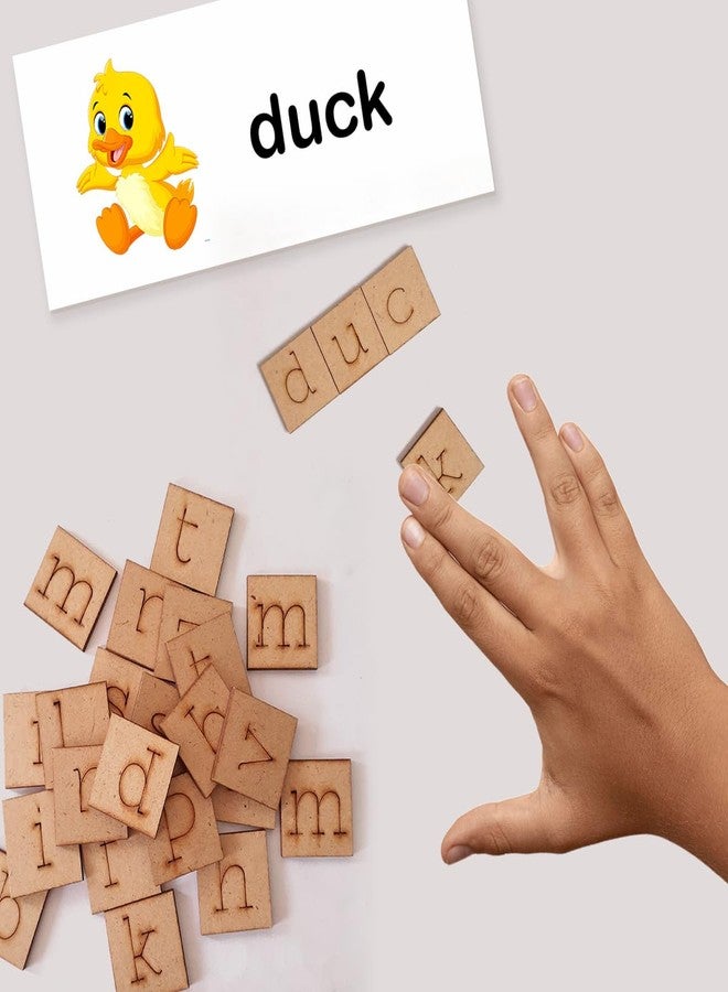 Tokyodo Montessori Wooden Alphabet Puzzle - 3 Sets of a-z Lowercase Letters Square 1 inch Pieces | Hands-on Educational Toy for Toddlers & preschoolers - Image 5